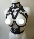 Clear vinyl underbust harness black trim XS-XXXL product logo