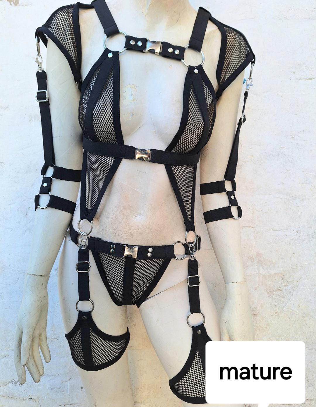 Sexy vrouwen harnas lederen jarretellegordel bodysuit games gereedschap goth ondergoed punk bondage met bretels harnas lingerie set – koop de beste producten in de online winkel