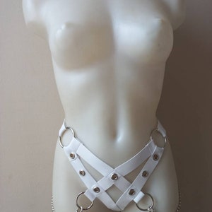 white/black thong from elastic straps XS-XXXL