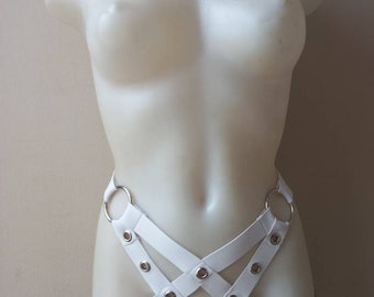 white/black thong from elastic straps XS-XXXL