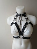 Elastic harness with large metal symbol (pentagram, thelema, moon, ankh, cross, leviathan ) XS-XXXL product logo