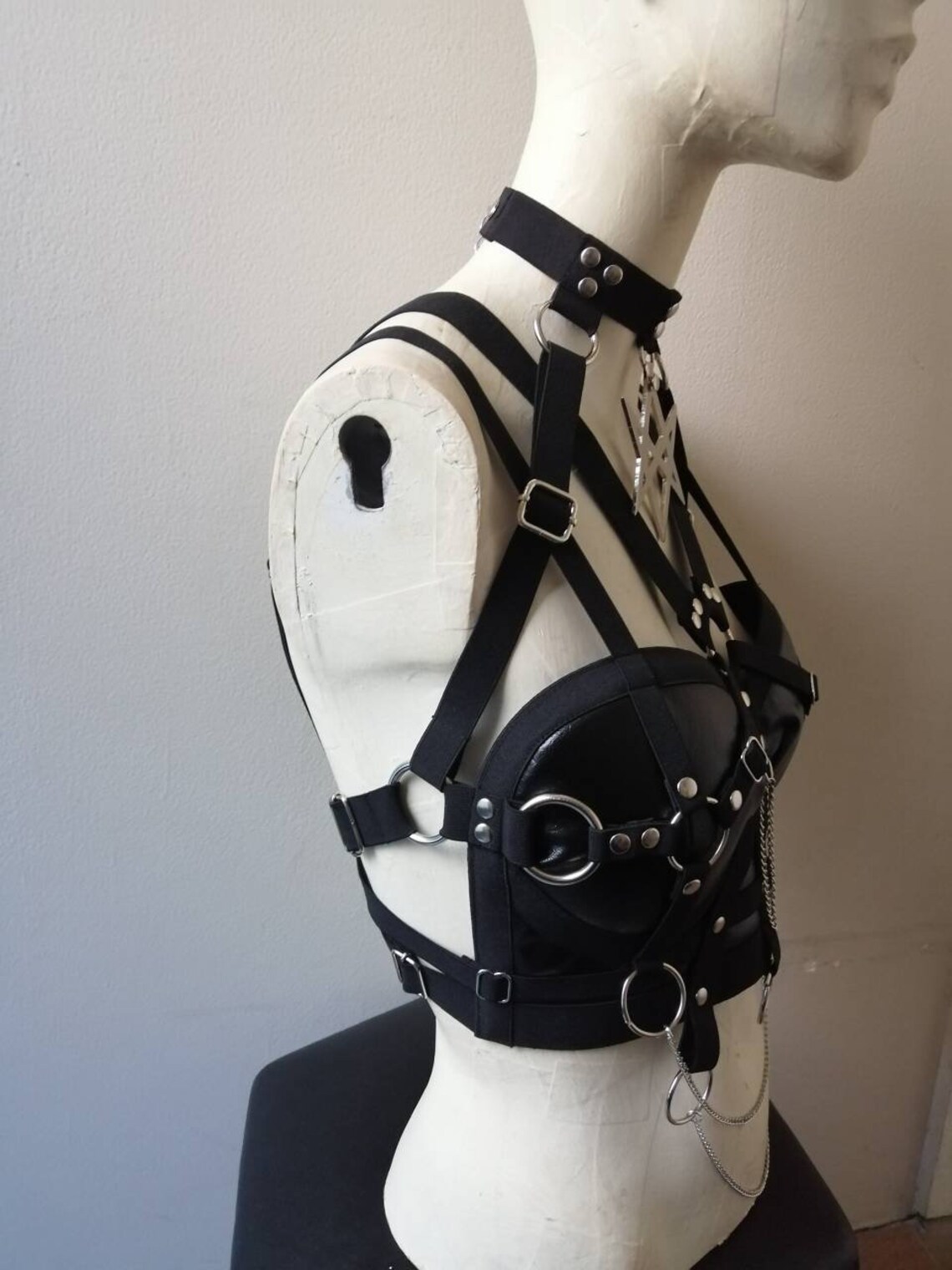 Faux leather body harness - Level UP!
