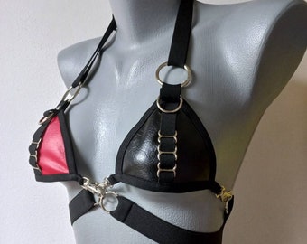 faux leather bra multicolor XS-XXXL