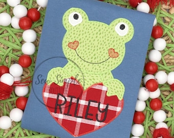 Valentine's frog shirt, Personalized Valentine's Day appliqué Shirt, Boys Valentine's Day Shirt, Monogrammed Valentine Shirt