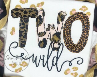 Two wild birthday shirt, Leopard birthday shirt,  2nd birthday shirt, Second birthday shirt, personalized birthday shirt