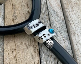 Stethoscope Vet Charm, Stethoscope ID Tag Vet, Veterinarian, Veterinarian Gift, Vet Tech Gift, Veterinarian Name Tag, Vet Nurse Gift