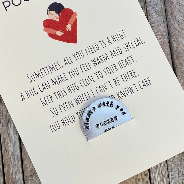 Personalised Pocket Hug, Valentine Day Gift, Love Token gift, Pocket Coin, Pocket Token, Little Pocket Bear Hug, Long Distance Relationship