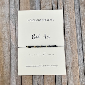 Bad Ass Morse code Bracelet for Men, Beaded bracelet, Believe jewelry, Morse code, Beaded bracelet, Morse code jewelry, Secret Message