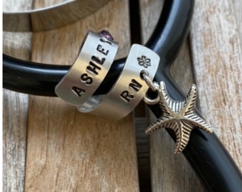 Stethoscope Charm, Personalised Stethoscope ID Tag Name Tag, Doctor Gift, Vet Nurse, Midwife Gift, Present. Medical. Nurse Week Gift
