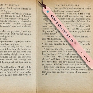 Copper Anniversary Bookmark Gift, 7th Anniversary Gift, Copper Bookmark with Birthstone Crystal, Custom Quote Bookmarker, Book Lover