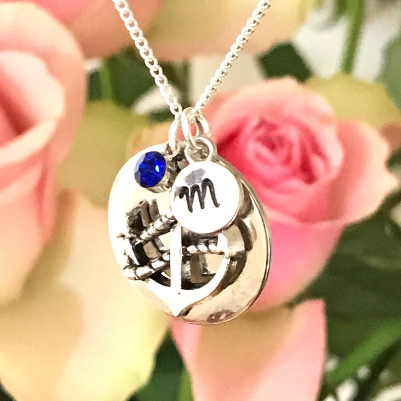 BFF gift Personalized necklace Silver anchor A77 Anchor necklace ANCHOR gift Nautical necklace Best friend necklace Love necklace