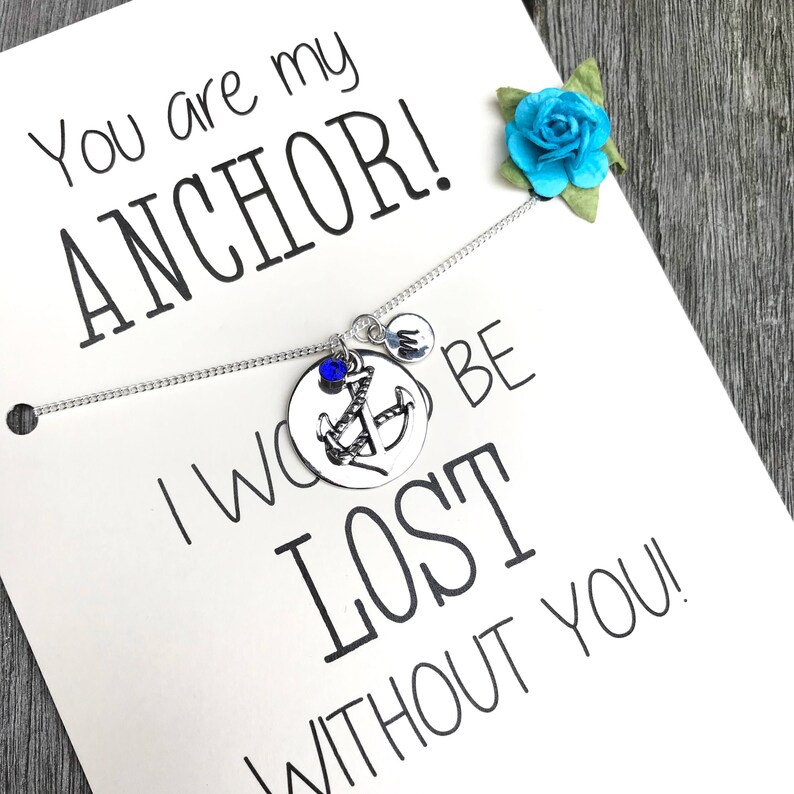 BFF gift Personalized necklace Silver anchor A77 Anchor necklace ANCHOR gift Nautical necklace Best friend necklace Love necklace