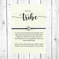 Tribe of Friends, Tribe Bracelet, Friendship Bracelet, Gift For Your Tribe, BFF Gift, Friendship Card, Silver Charm Bracelet for Best friend product logo