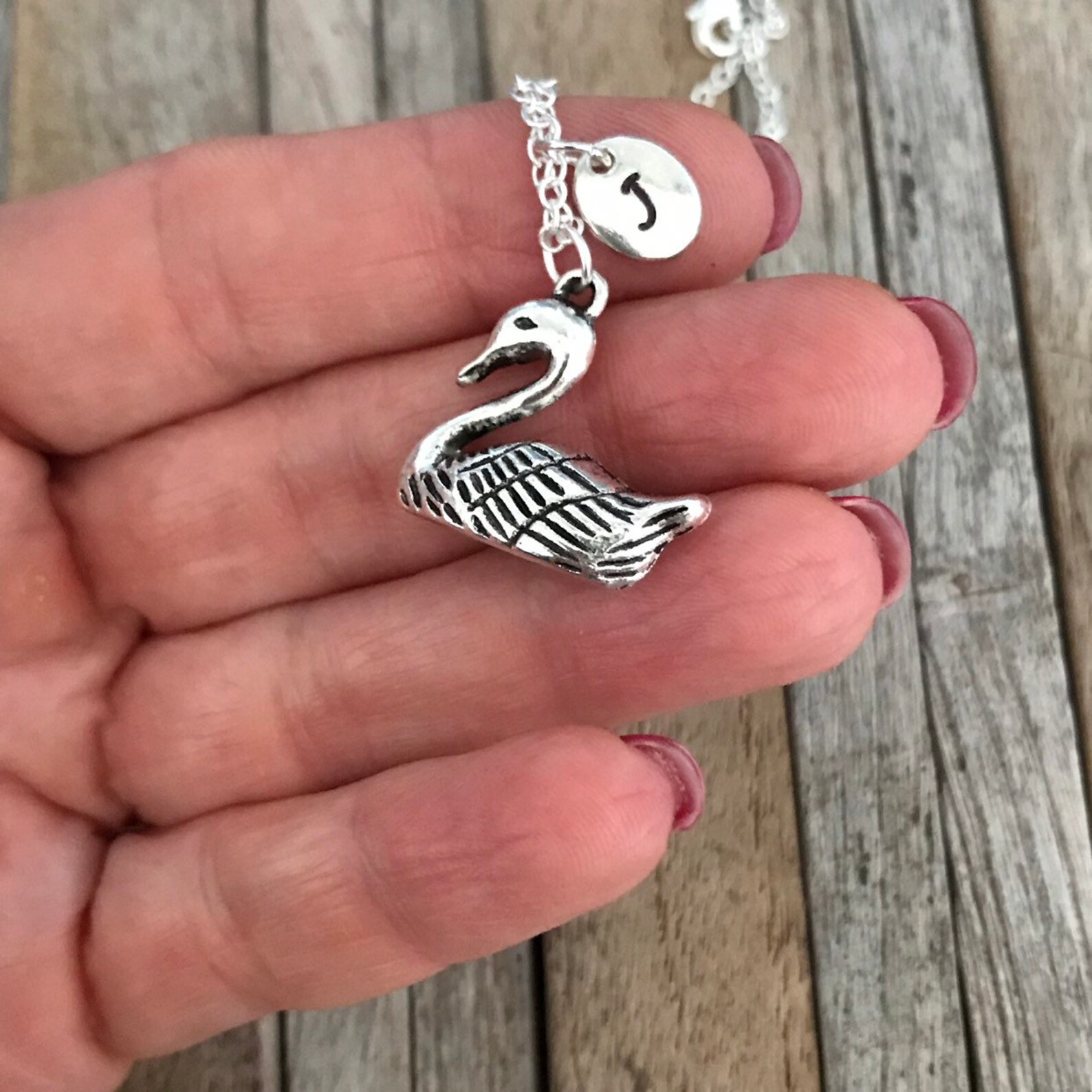 Necklace Set of 2 Swan Necklace Silver Swan Western Etsy