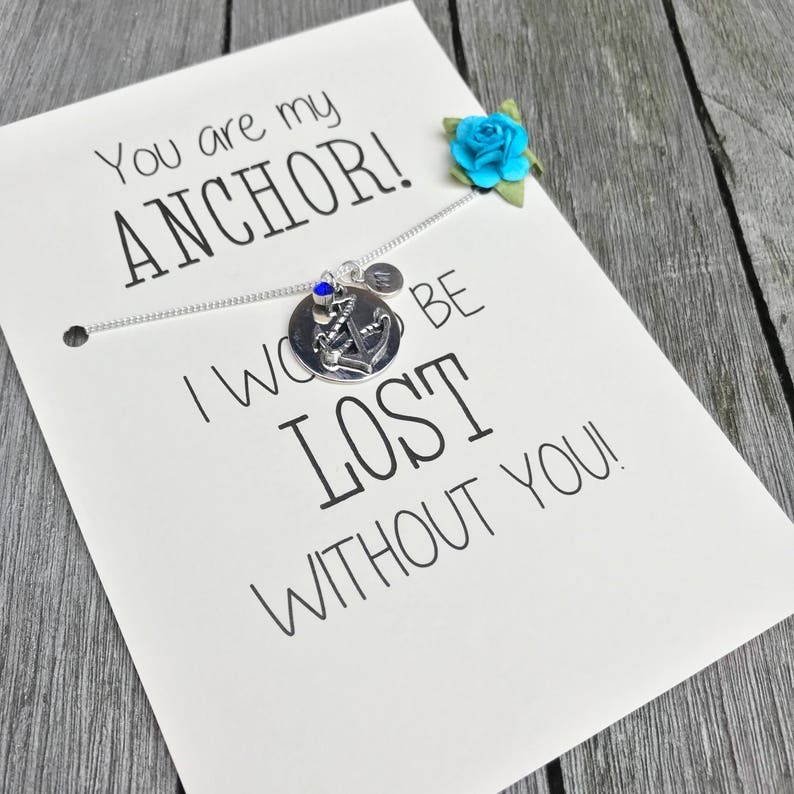 BFF gift Personalized necklace Silver anchor A77 Anchor necklace ANCHOR gift Nautical necklace Best friend necklace Love necklace