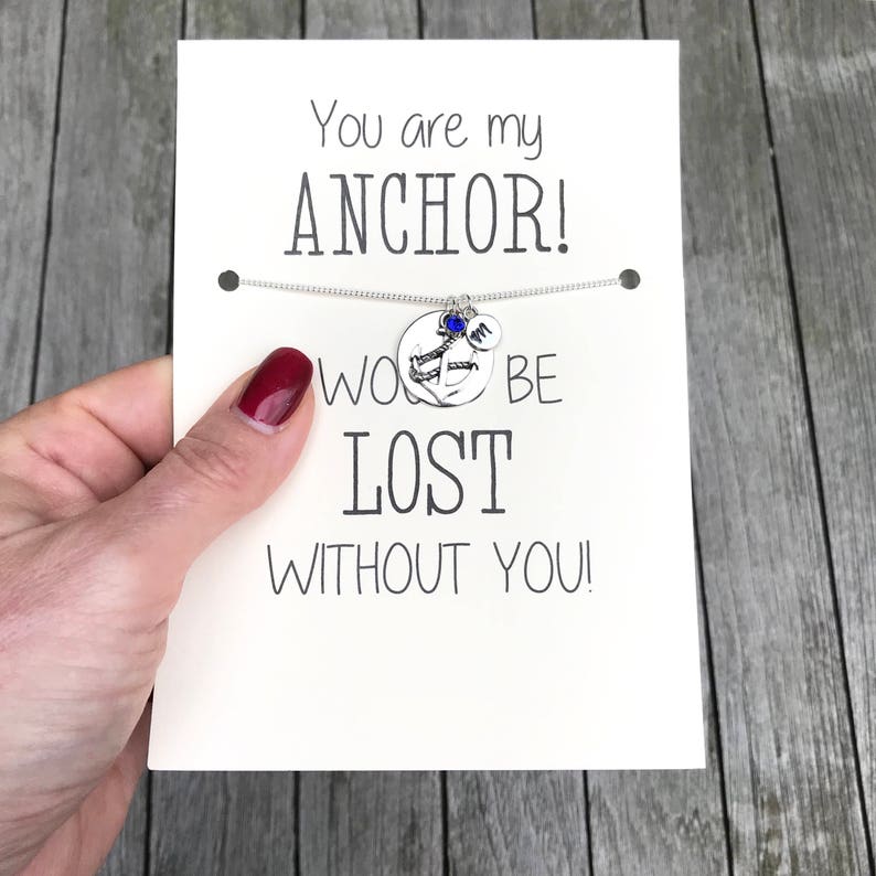 BFF gift Personalized necklace Silver anchor A77 Anchor necklace ANCHOR gift Nautical necklace Best friend necklace Love necklace