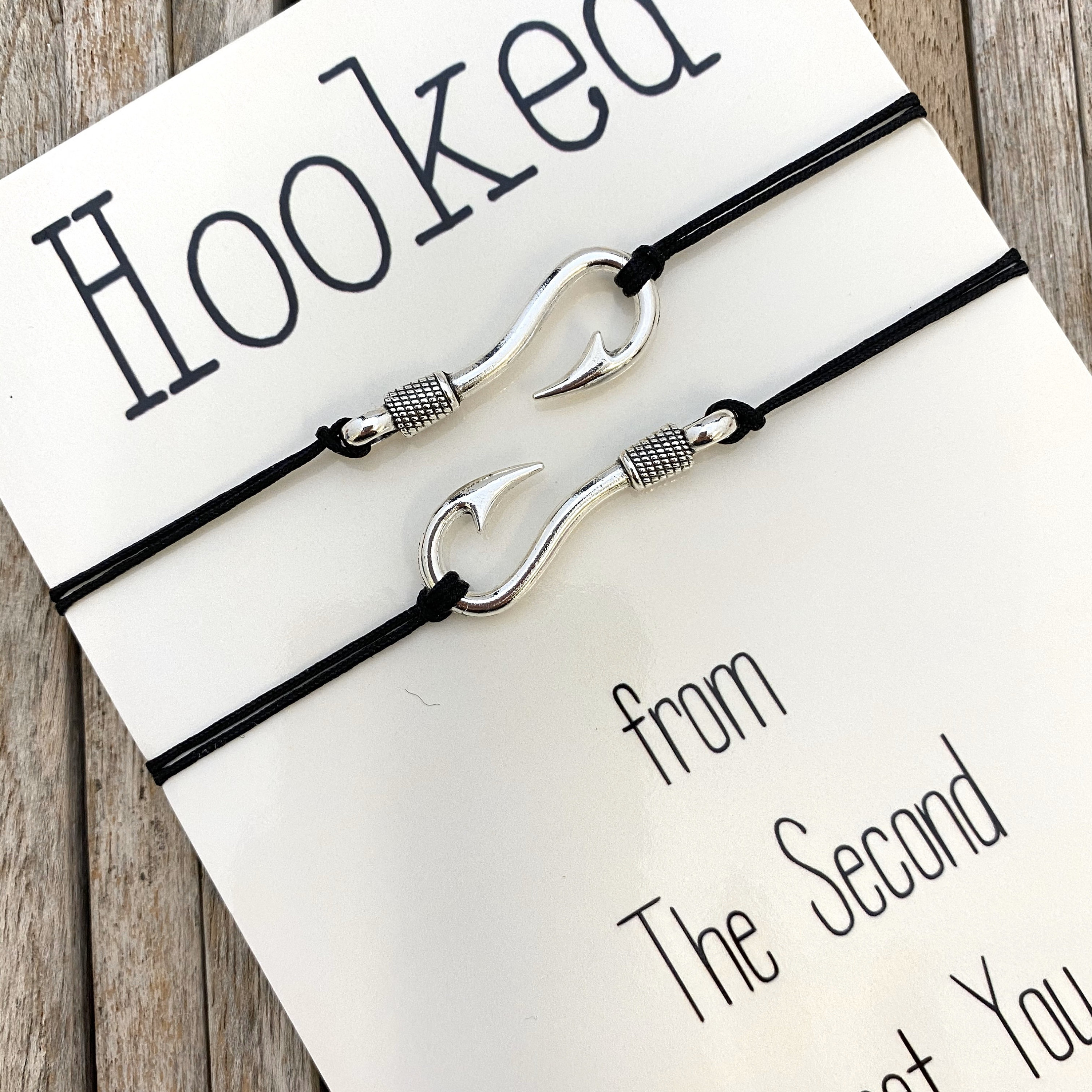 Hooked on You, Couples Bracelet, Boyfriend Bracelet, Fish Hook