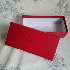 Original French Vintage Empty Cartier Red & Gold Oblong Box or Case,Cartier Box,Cartier Paris Display Box,Cartier Designer Case