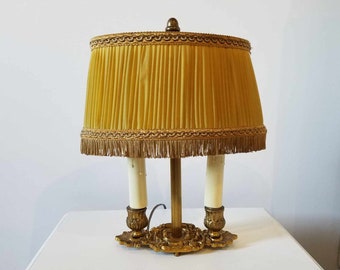 Small Vintage French Bouillotte Table Lamp,French Card Gambling Lamp,Office Desk Light,Study Light,Library Lamp,Home Decor,Home Lighting