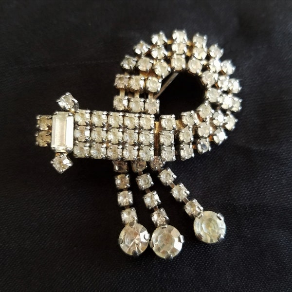 Stunning Twinkly Vintage French Diamante Brooch,Ladies Accessories,Ladies Fashion,1950s Fashion Jewelry,Day-Evening Wear,Ladies Gift Present