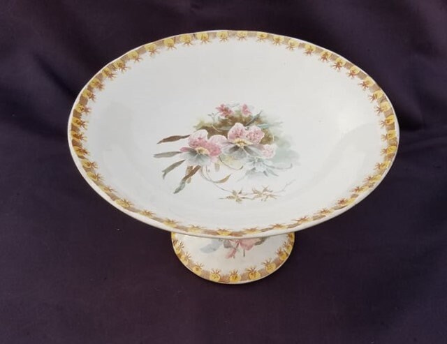 Grand Français Floral Stand de Gâteaux en Porcelaine, Assiette à Gâteaux, Compotier, Fruits, Gateaux