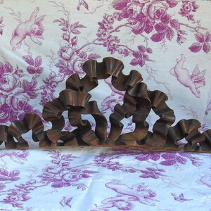 Antique French Hand Carved Wooden Ribbon Bow Furniture-Mirror-Door Pediment Plaque,French Wooden Embellishment, Furniture-Wall-Home Decor