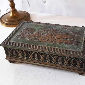 Rare Quality French Antique Solid Bronze Jewelry Box by Max Le Verrier,Table-Home Decor,Jewellery Storage-Box,Jewellery Casket 1.060kg