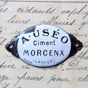 Placa original antigua francesa esmaltada para buzón de puerta de artesano, decoración para exterior, interior y jardín, decoración de pared francesa para el hogar, ideal como regalo para el Día del Padre.