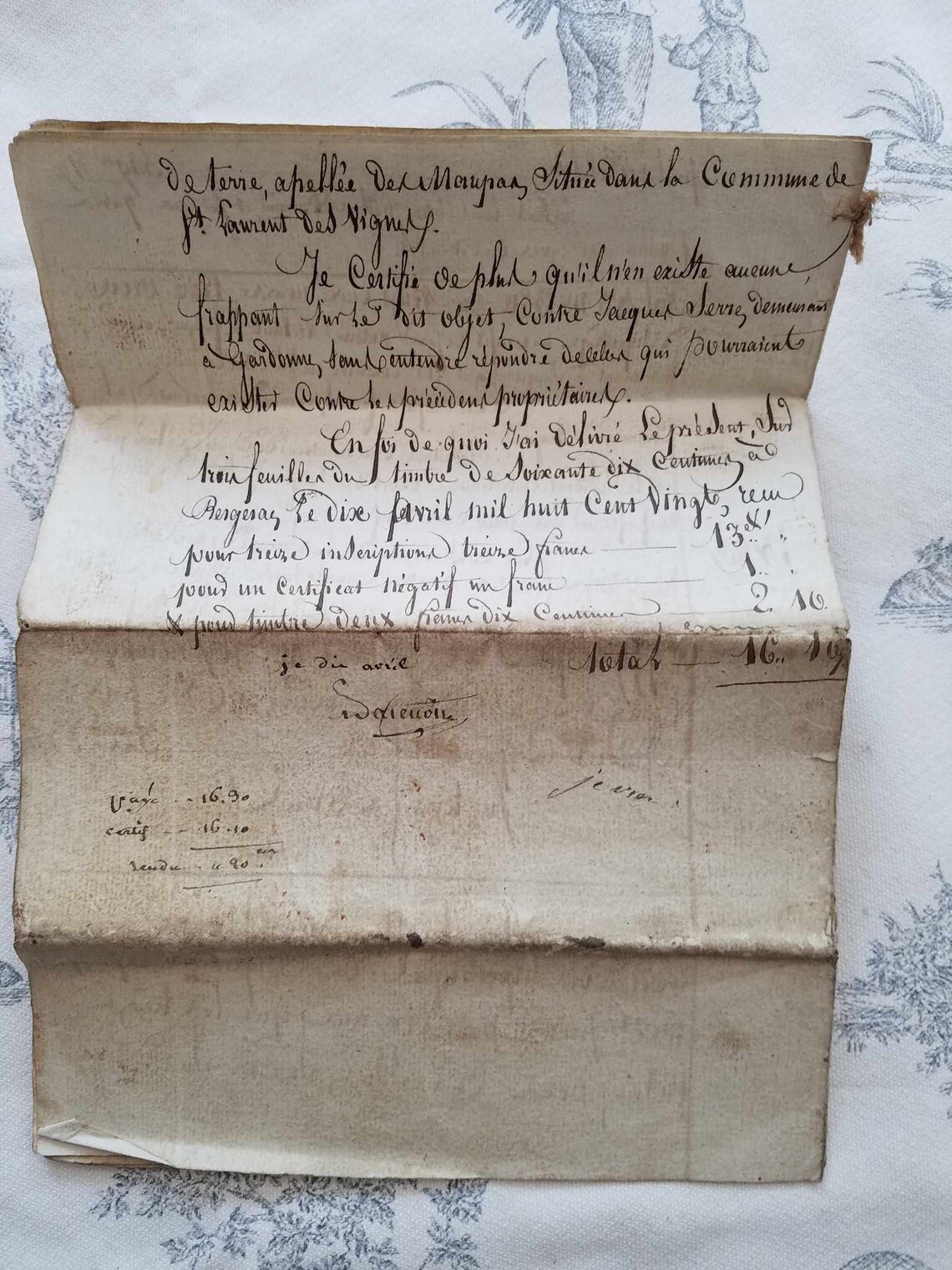 Antique French 1814 Legal Contract-document-legal Papers,french ...