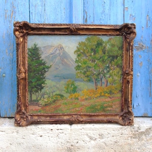 Antique French Impressionist Oil on Canvas Framed Painting,French Antique Wall-Home Decor,1800&#39;s French Oil Painting,French Impressionism