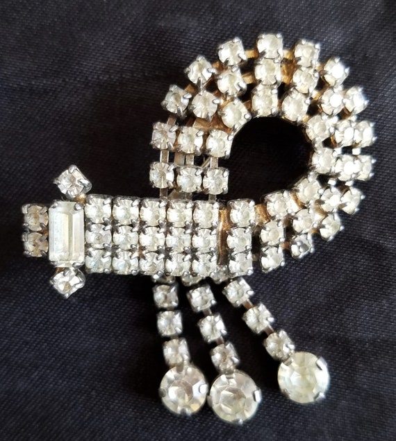 Stunning Twinkly Vintage French Diamante Brooch,L… - image 2