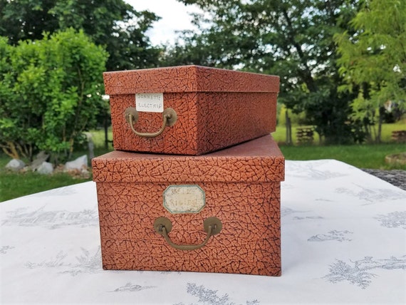 2 Vintage Französisch Art-Deco-Aufbewahrungsboxen Büro | Etsy