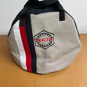 Star Wars TFA TLJ TROS First Order Captain Phasma Standard Helmet Carry Bag with Racing Stripes