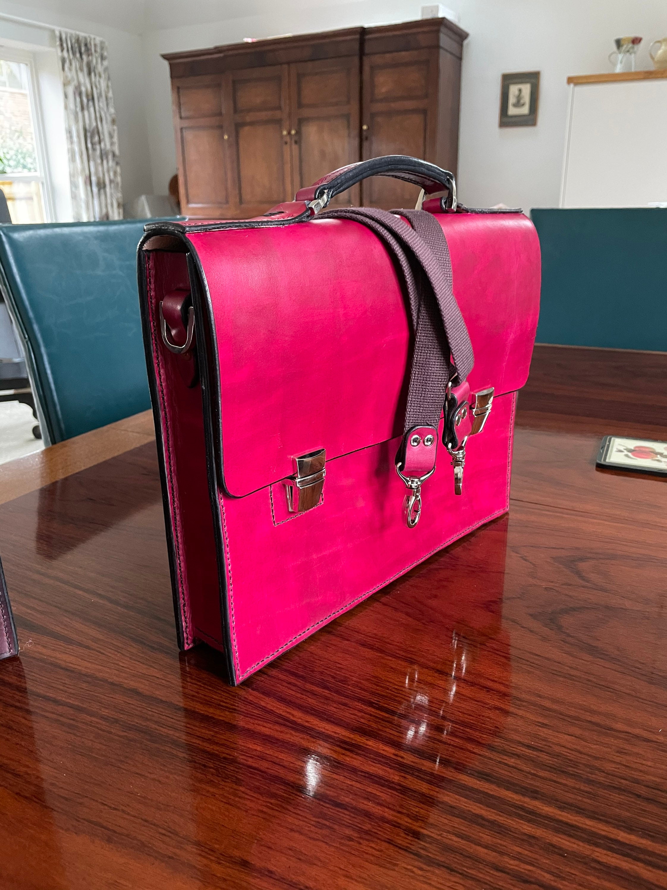 Handmade Briefcase. Beautiful Slim Design With Internal iPad Pocket