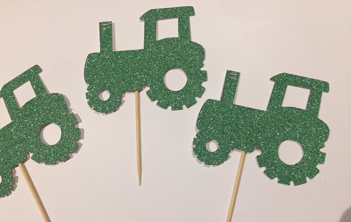 12 Tractor Cupcake Toppers/ cake topper/ birthday / birthday Etsy