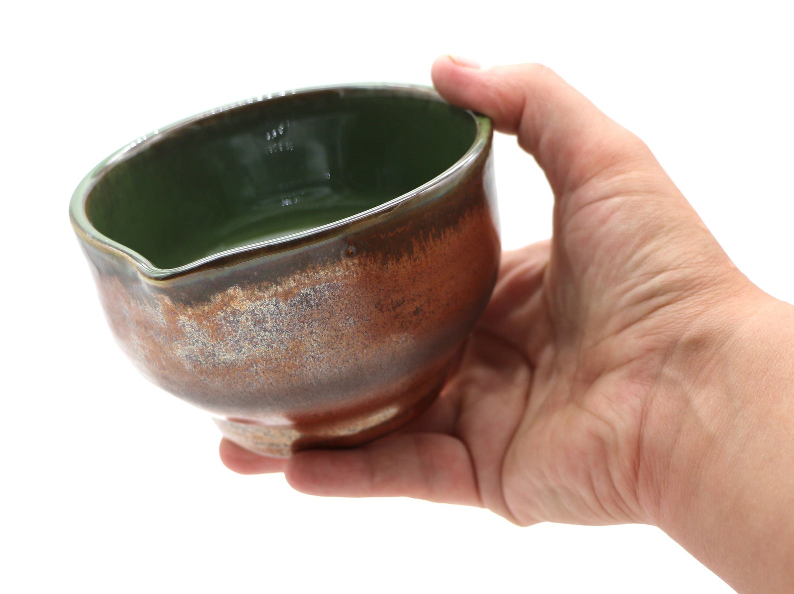 Handmade Matcha Bowl with Spout in Copper Color Japanese Etsy