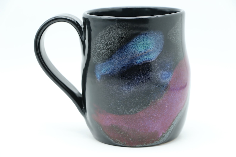 Glitter Galaxy Handmade Ceramic Mug  15oz wheel thrown image 1