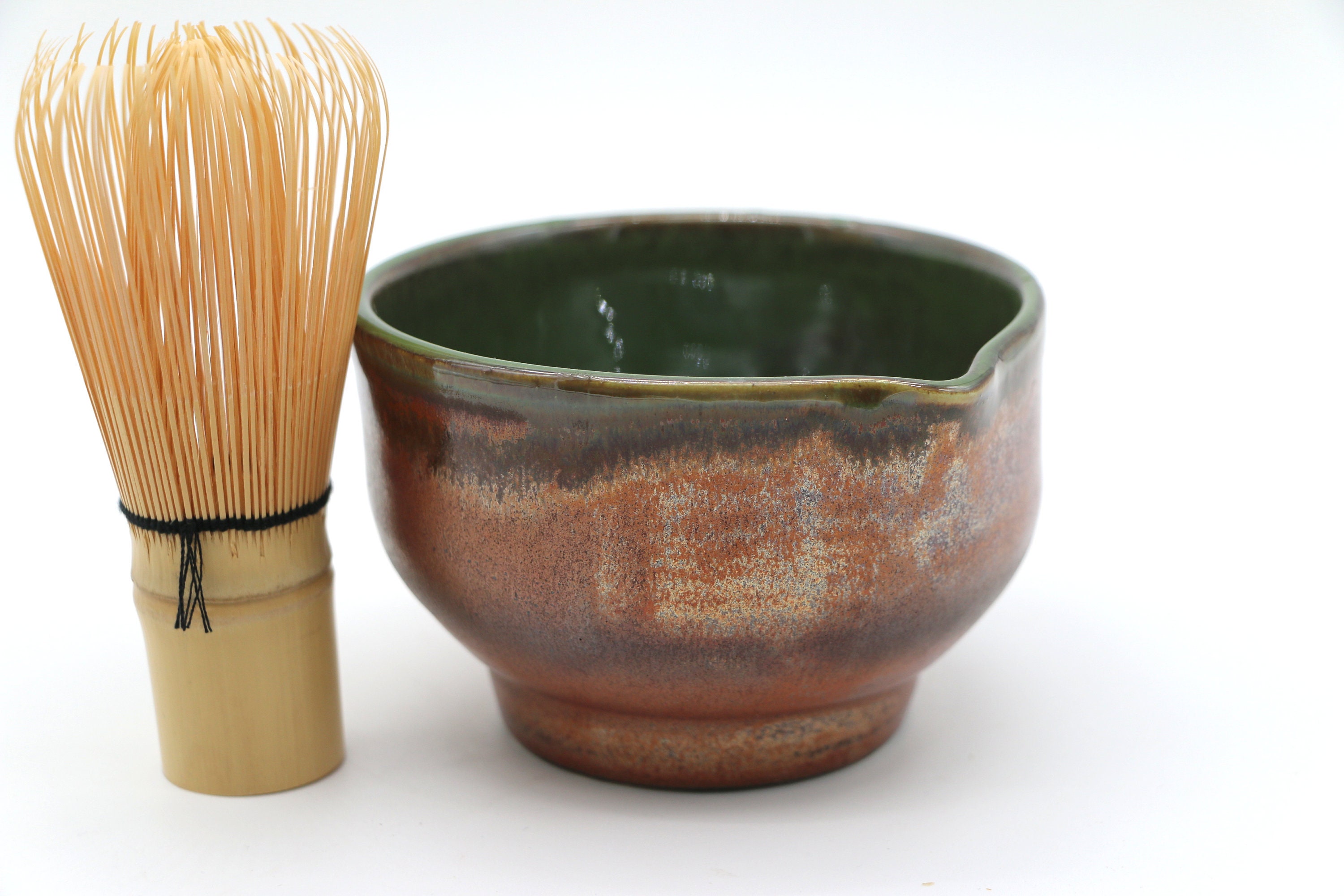 Handmade Matcha Bowl with Spout in Copper Color Japanese Etsy