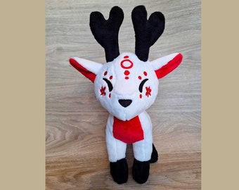 KITSEER-Kitsune deer plush-plush deer-kitsune-anime-plushie-OC-cute plush-fox plush-unique plush-fantasy-deer-fox-kitsune-Japanese-fable