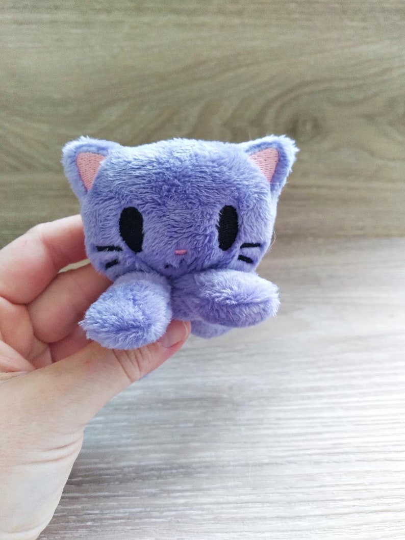 Tiny Cat plush,cuddlyplushie kawaii marshmallow cat,cute soft toy,Cat Plush Toy,Gifts for Cat Lovers,Funny CuteGift Ideas,mini cat,tinyplush Iris Purple