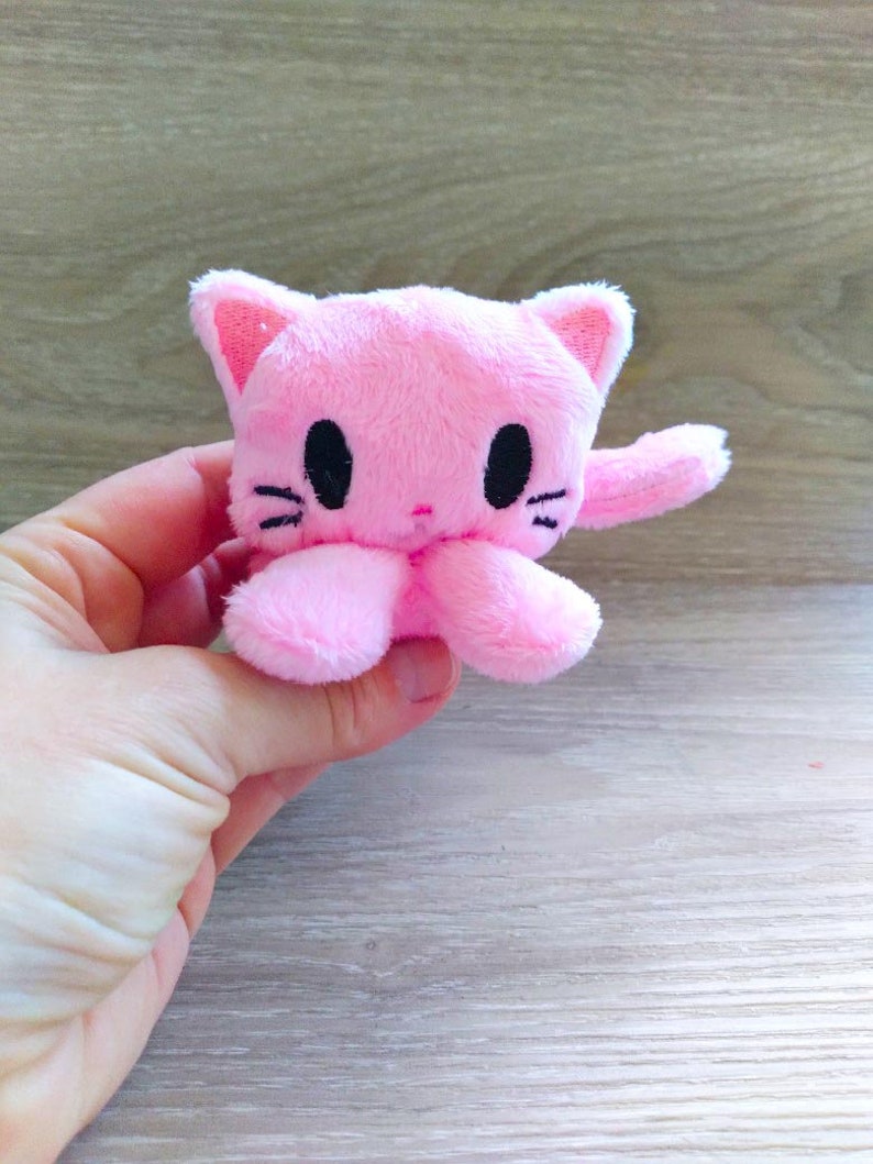 Tiny Cat plush,cuddlyplushie kawaii marshmallow cat,cute soft toy,Cat Plush Toy,Gifts for Cat Lovers,Funny CuteGift Ideas,mini cat,tinyplush Bubble Gum Pink