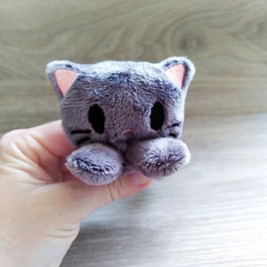 Tiny Cat plush,cuddlyplushie kawaii marshmallow cat,cute soft toy,Cat Plush Toy,Gifts for Cat Lovers,Funny CuteGift Ideas,mini cat,tinyplush Charcoal Grey
