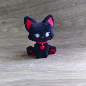 Pick Your Style, cat plush,cuddly plushie, cute soft toy, kid Plush Toy, Gifts for cat Lovers,Funny Cute Gift Ideas,cat,meow,kitten Black and Red