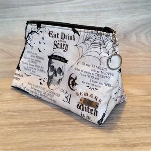 Choose your favorite Zipper Pouch Cosmetic Bag, Makeup Bag,Toiletry Bag,Gift, Make Up Pouch,pencil case, overnight case, pouch, bag, retro LARGE-Hallows Eve