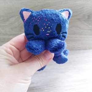 Tiny Cat plush,cuddlyplushie kawaii marshmallow cat,cute soft toy,Cat Plush Toy,Gifts for Cat Lovers,Funny CuteGift Ideas,mini cat,tinyplush MidnightBlue Sparkle