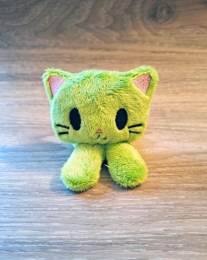 Tiny Cat plush,cuddlyplushie kawaii marshmallow cat,cute soft toy,Cat Plush Toy,Gifts for Cat Lovers,Funny CuteGift Ideas,mini cat,tinyplush Jade Green