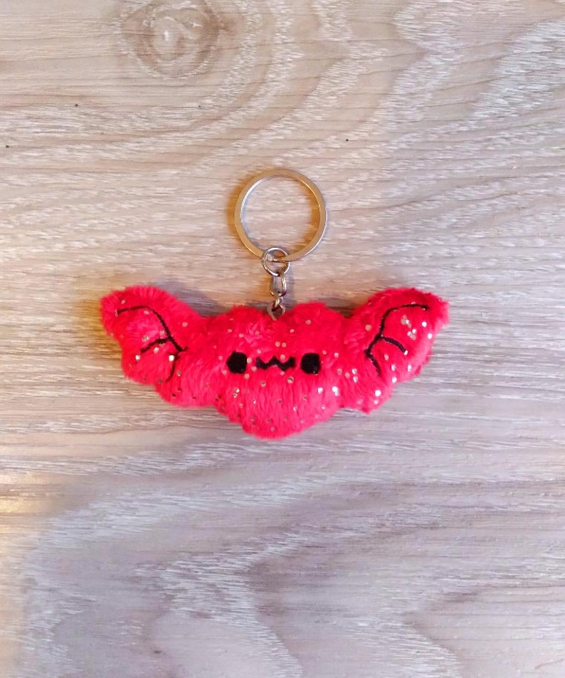 28 COLOR CHOICES-kawaii Bat Key Chain-bat plush,keychain,mini,cute bat,Cute Bat Keyfob, Key Fob,Keychain Key Chain,Luggage Tag,Purse Charm image 3