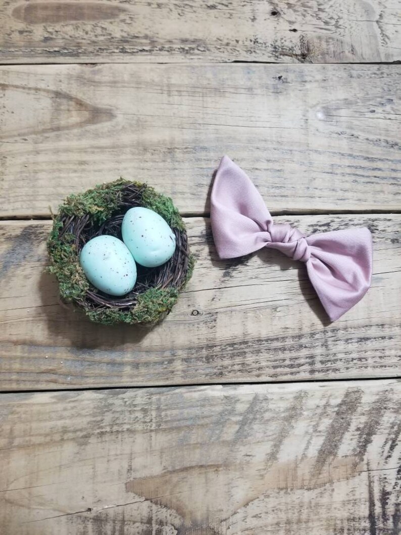Floral Dusty Pink Fuscia Spring Pink Knotted Fabric Hair Bows for Babies and Girls Faux Wood Print Nylon Headband or Alligator Clip