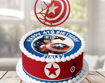 Captain America Cake Etsy