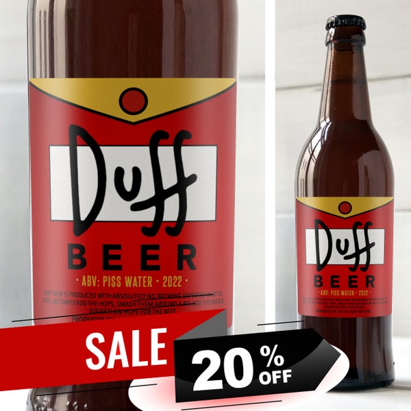 24 Aufkleber SALE (20% SALE) Duff Blank Wein Bier Flasche Etiketten Aufkleber